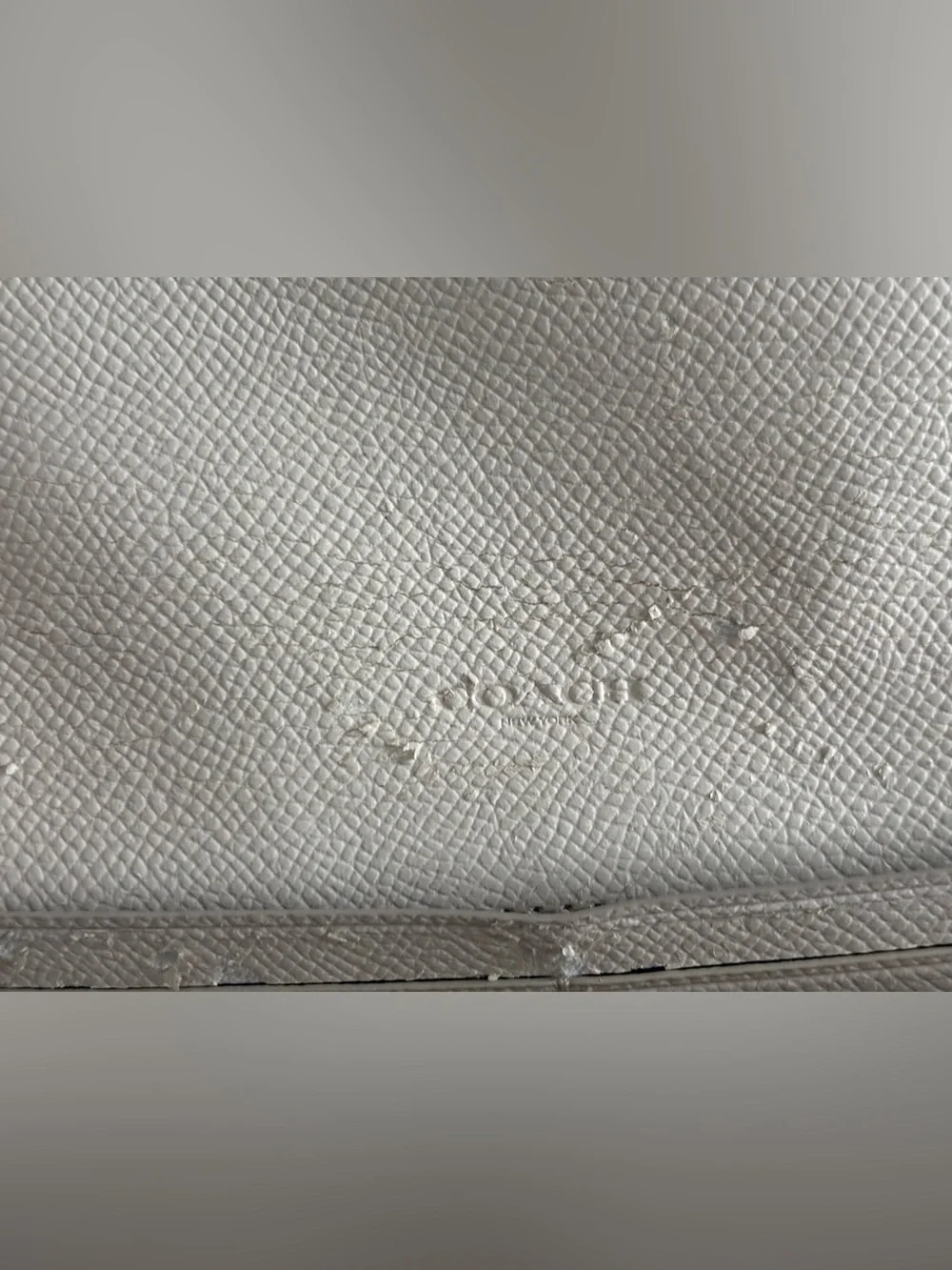 Coach Cream Saffiano Envelope Wallet with Gold Logo